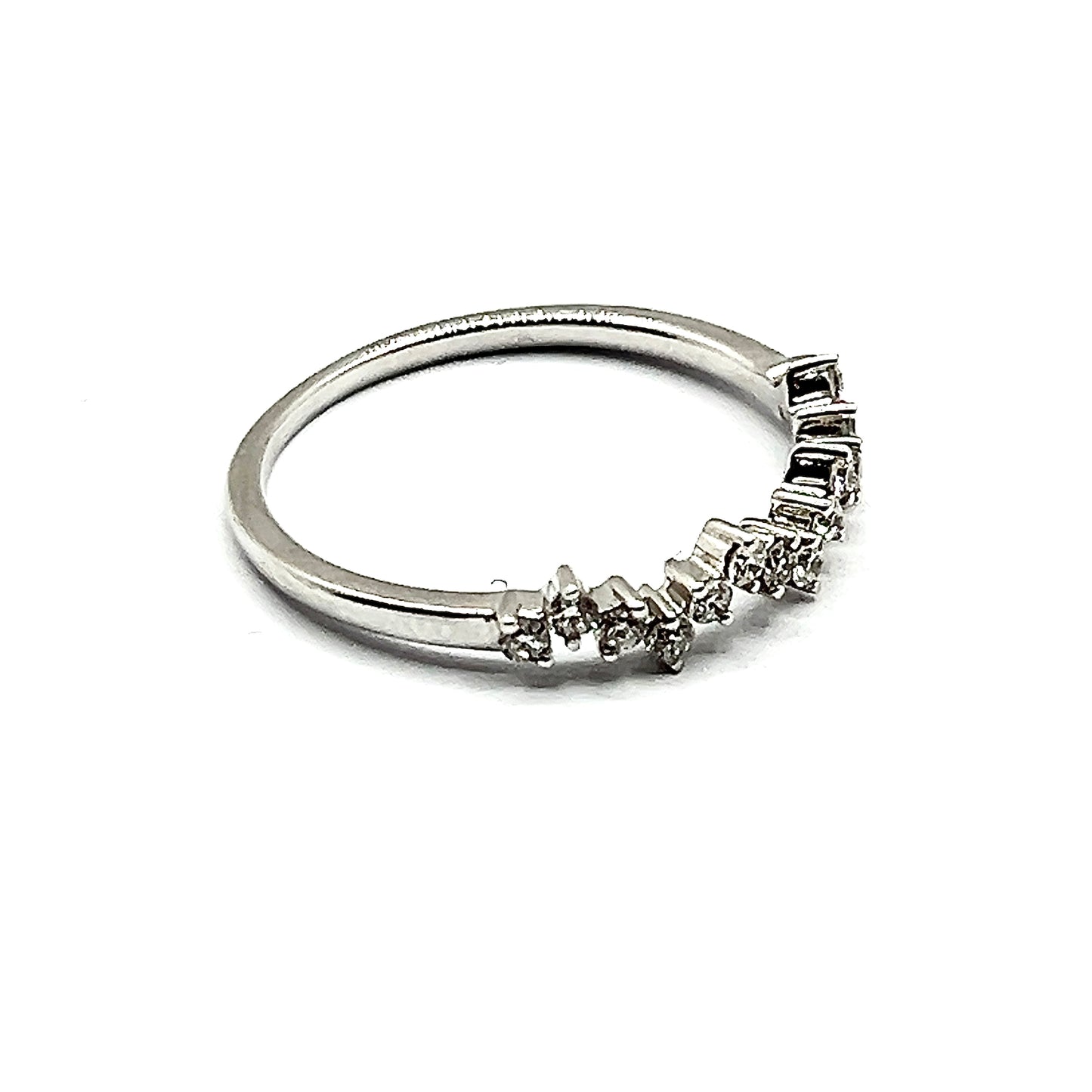 Dainty Zig Zag Diamond Eternity Band in 9ct White Gold