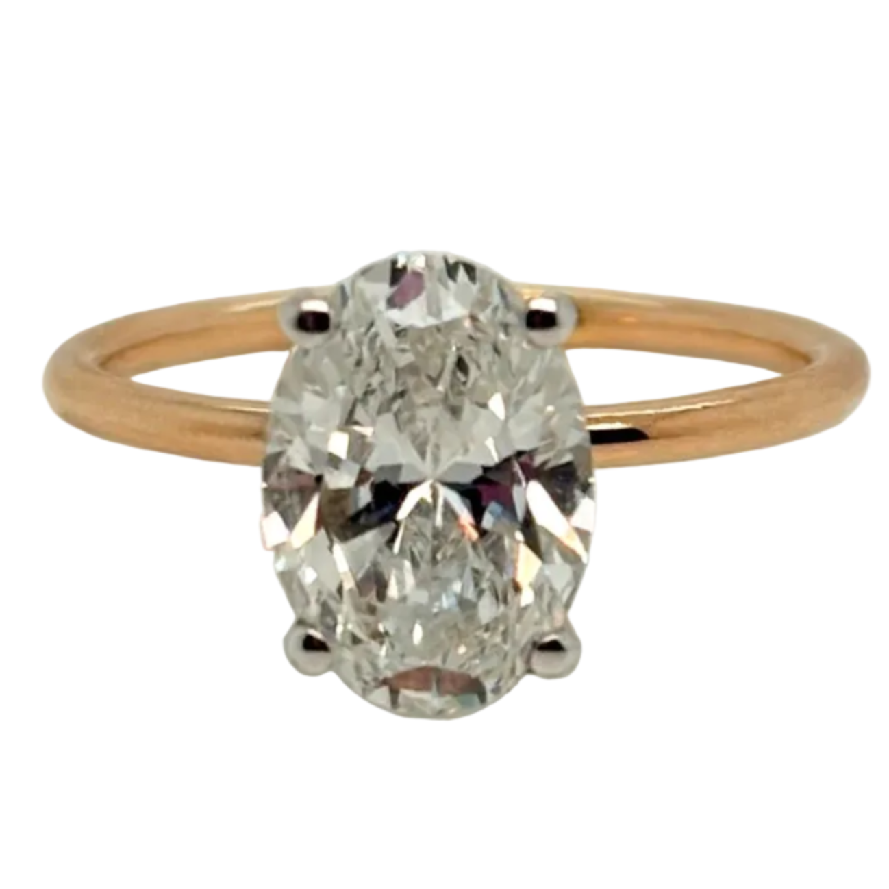 2.05ct Lab Grown Diamond Oval Cut Ring in 9ct Yellow and White Gold