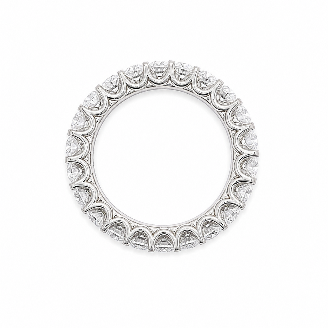 Full Eternity ring in 18ct gold 3.4cts Emerald brilliant Cut Diamonds