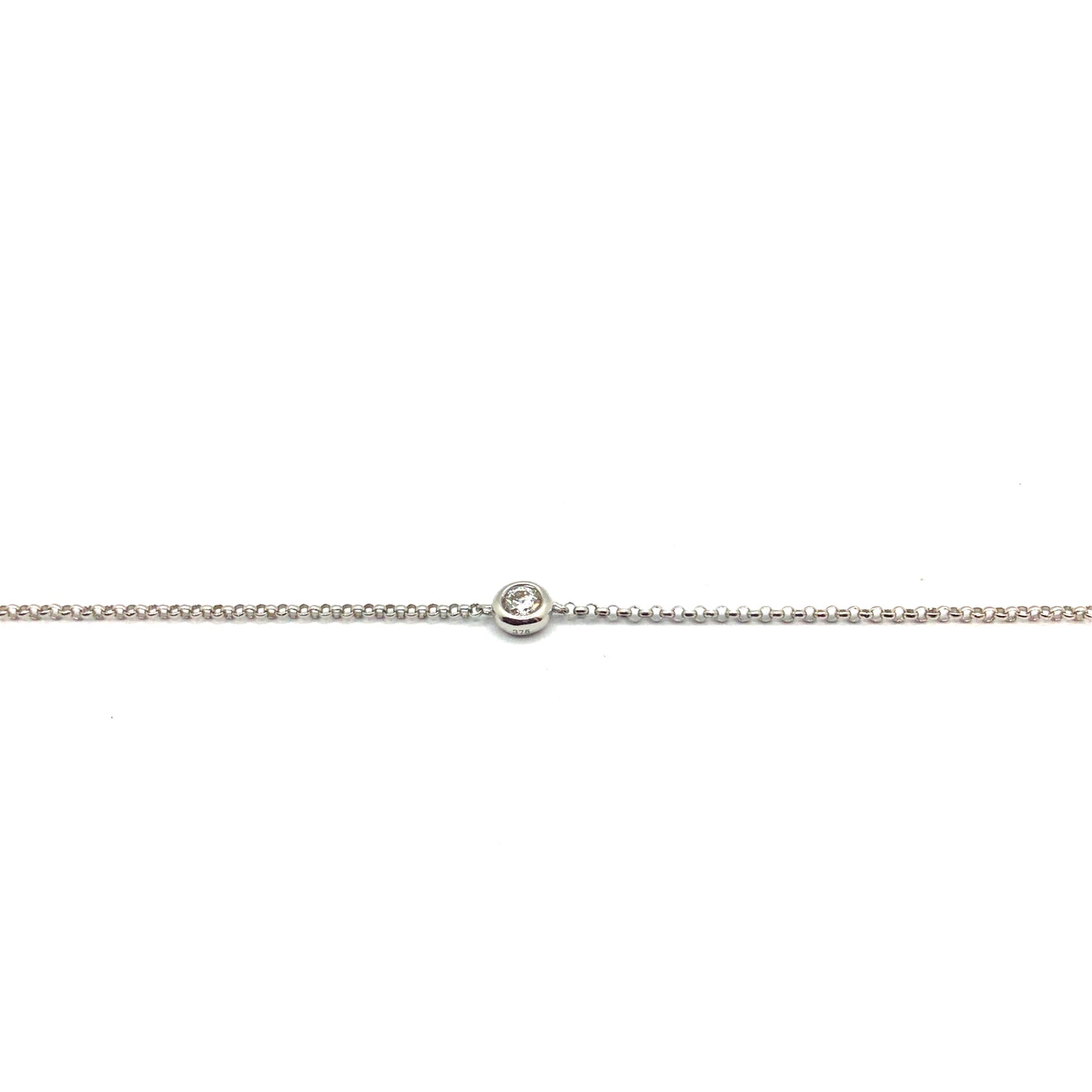 9ct White Gold Diamond Besel Set Bracelet