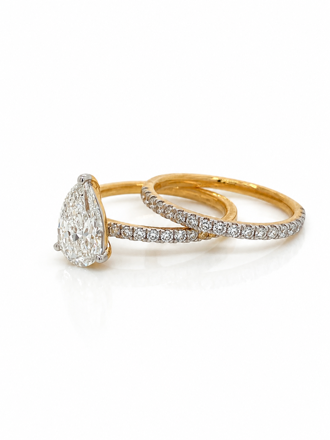 Diamond Duo Rings in Yellow Gold