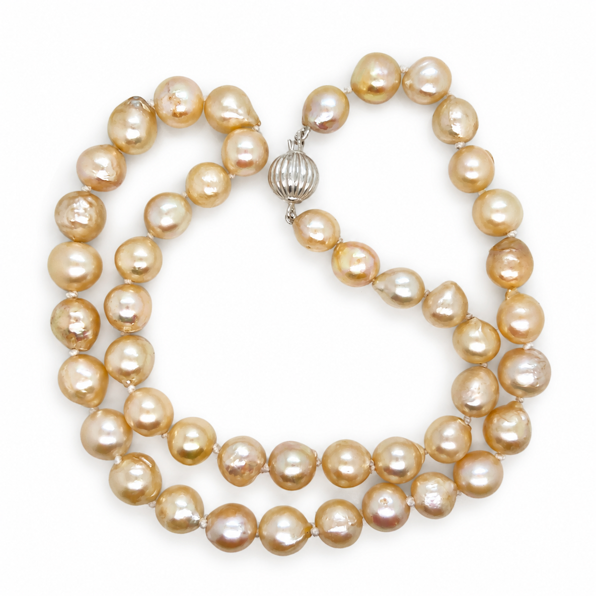 Golden Cultured 8mm Semi-Baroque Pearl 18" Necklace