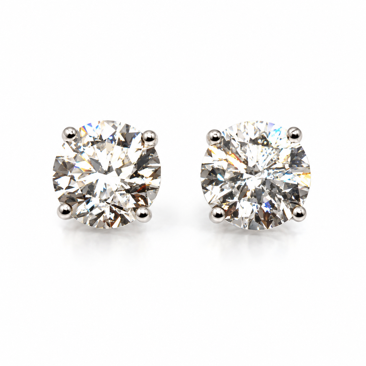 3.00ct Natural Diamond Round Brilliant Cut Earrings in White Gold