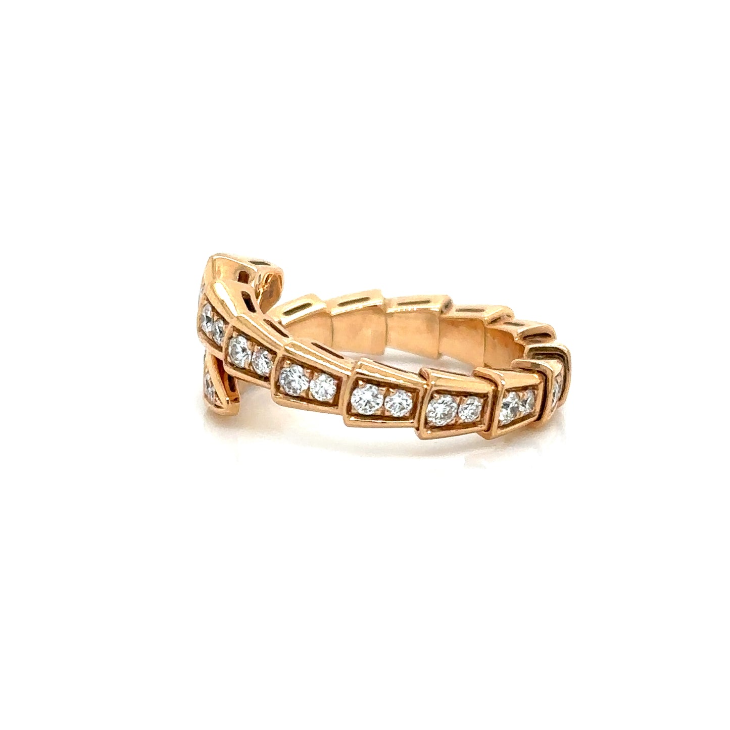 Bvlgari Serpenti Viper Ring Full Pavé Set in 18ct Rose Gold
