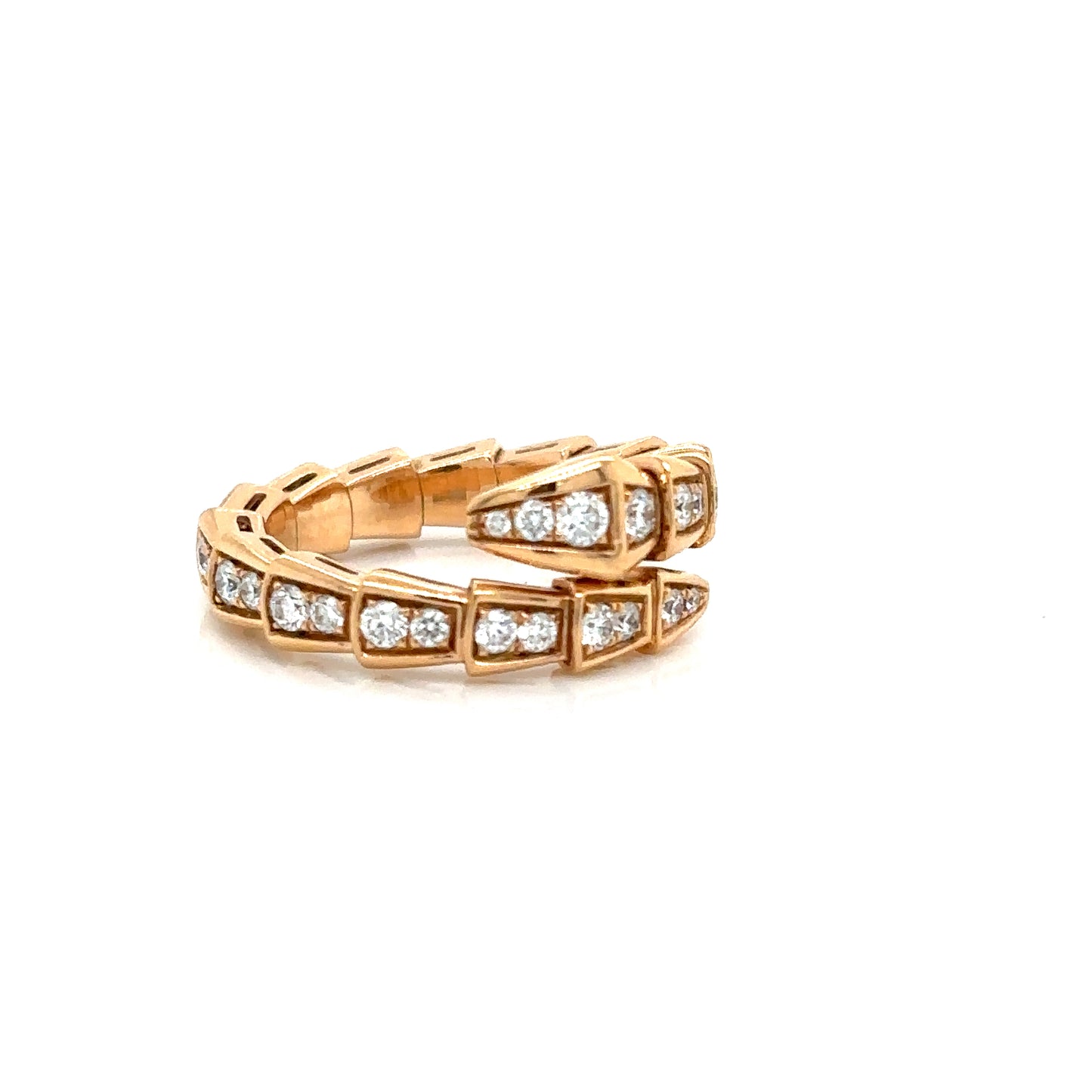 Bvlgari Serpenti Viper Ring Full Pavé Set in 18ct Rose Gold