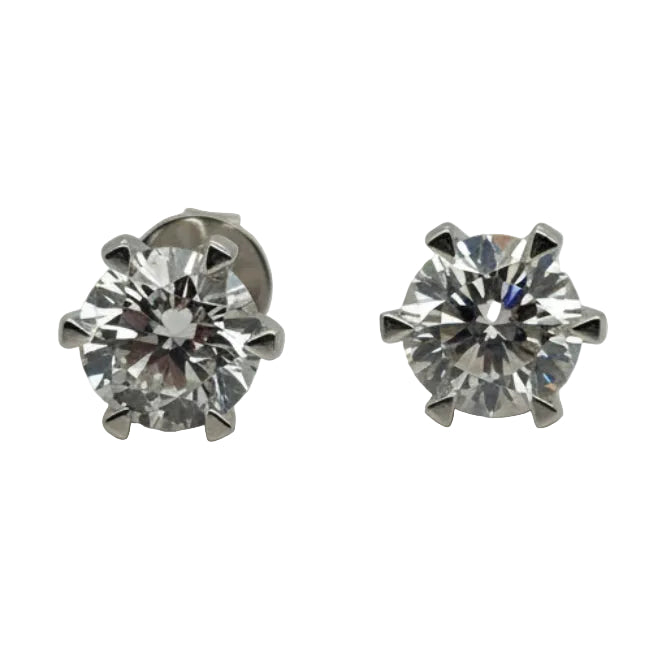 18ct White Gold Lab Grown Diamond Stud Earrings 4.14cts