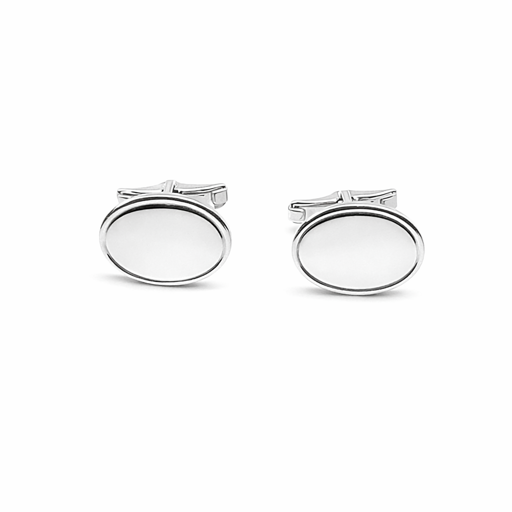 Sterling Silver, Oval Cufflinks