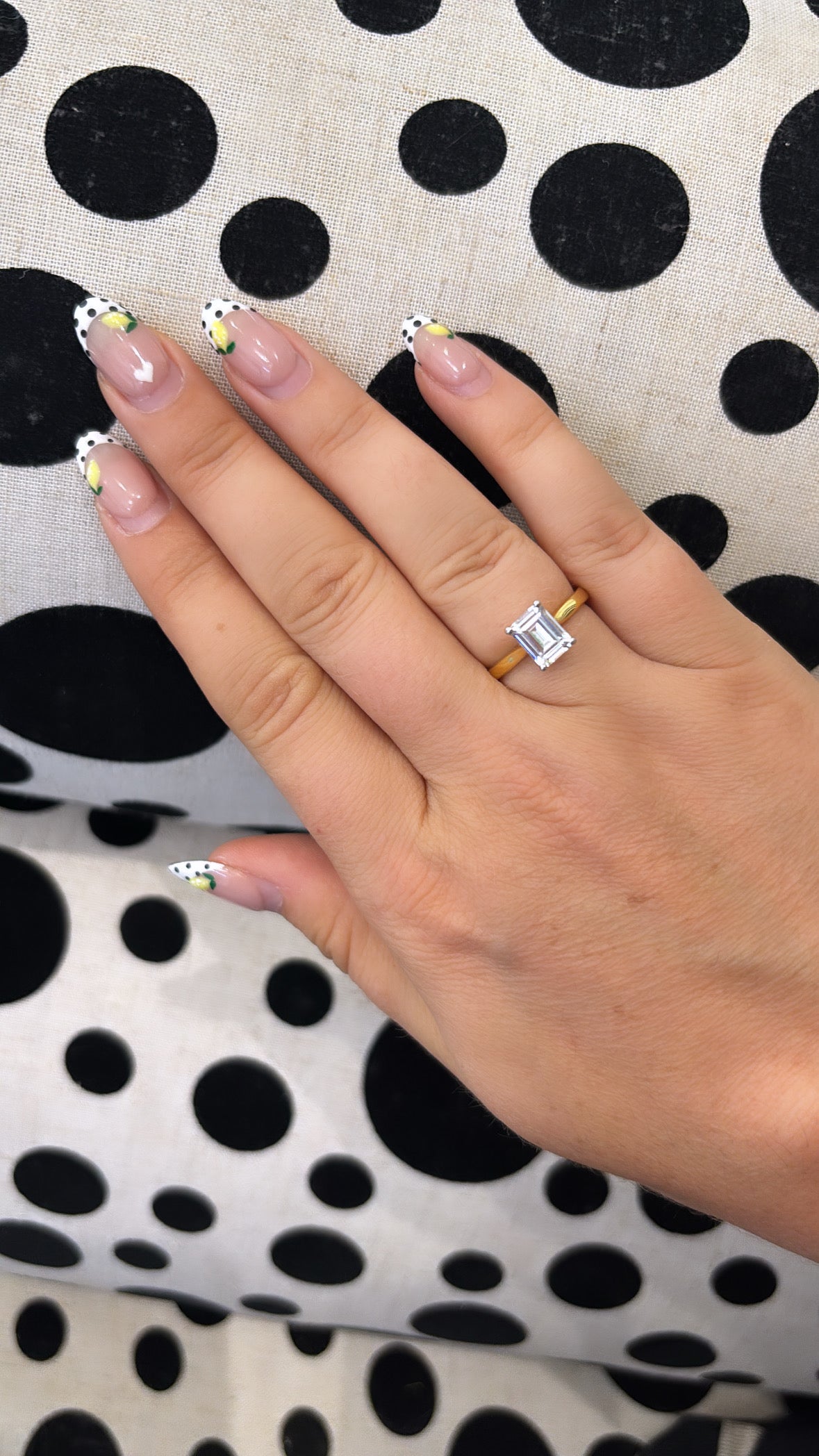 Emerald Cut White Diamond Solitare Engagement Ring