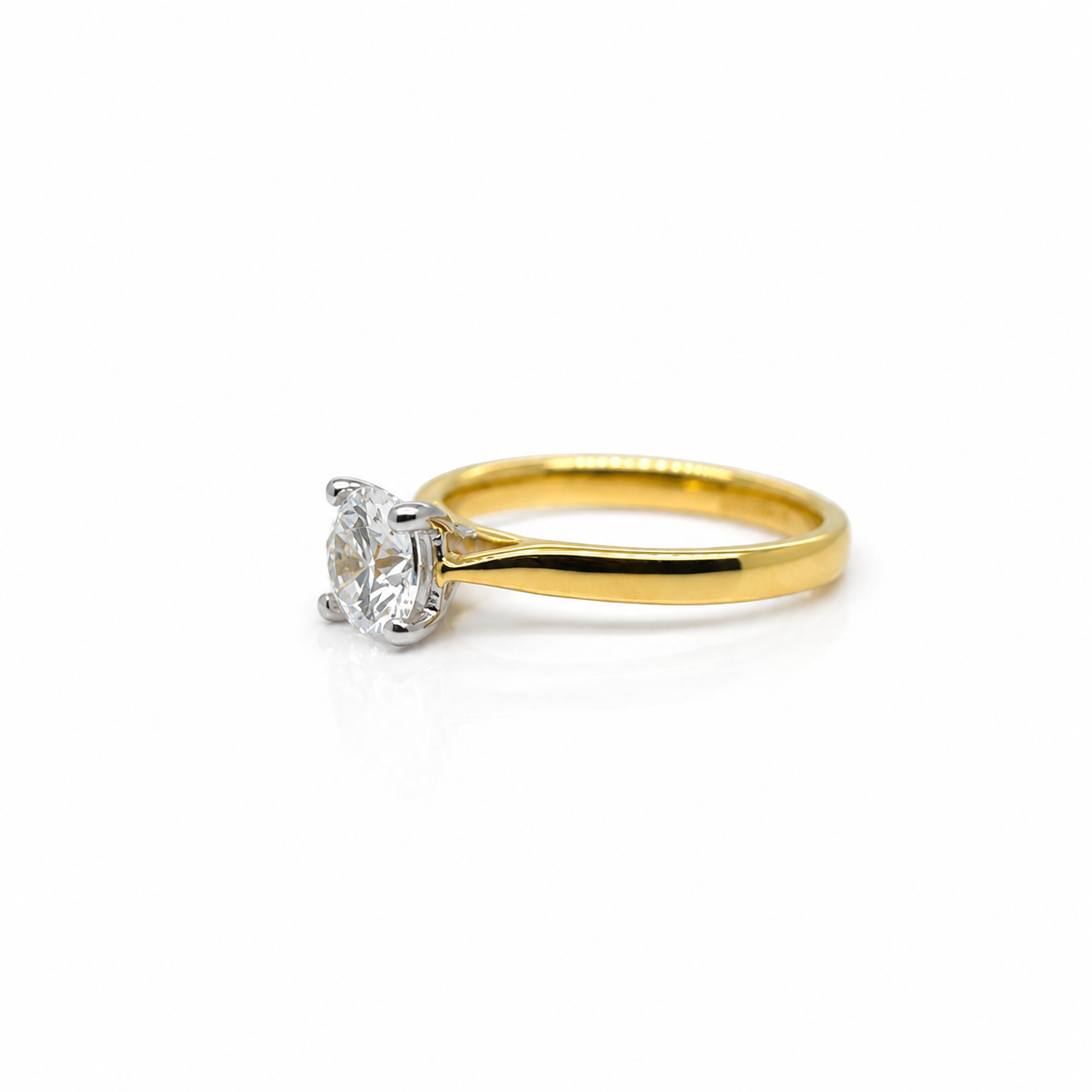 Round Brilliant Cut Diamond Solitaire, 4 Claw Engagement Ring