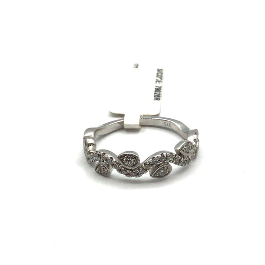 9ct White Gold Twig&Petal Diamond Eternity Ring
