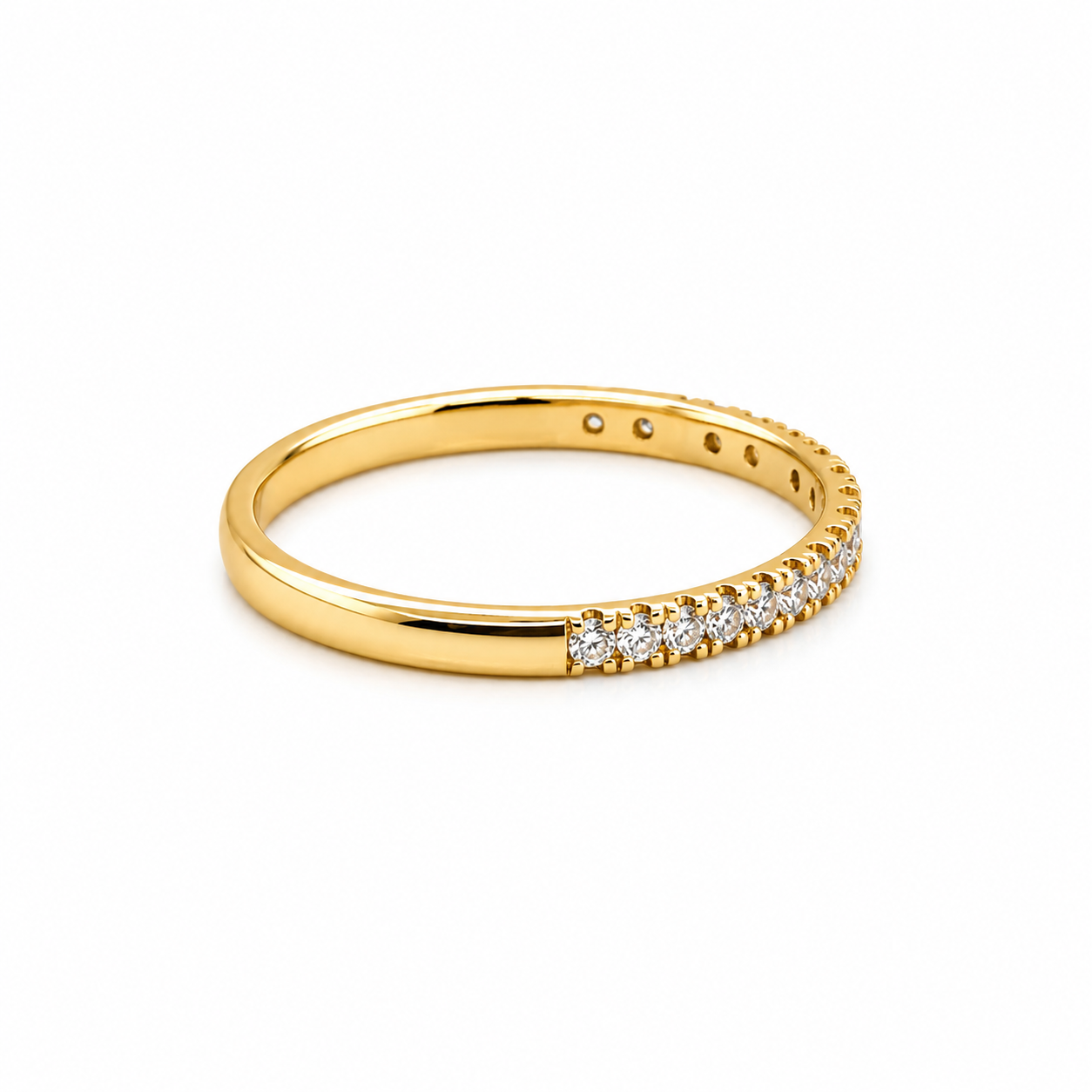 Diamond Half Eternity Ring In 18ct Yellow Gold