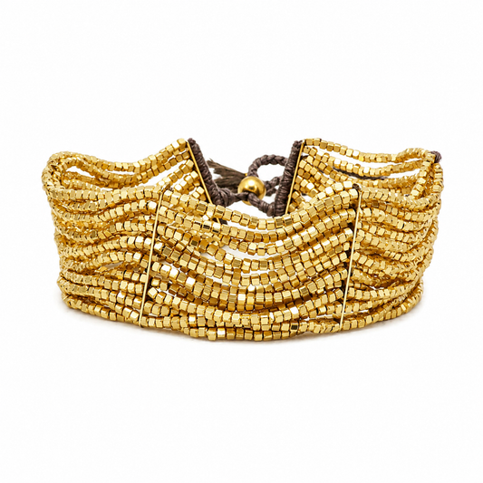 Gold Plated Heavy Choker Necklace Layered