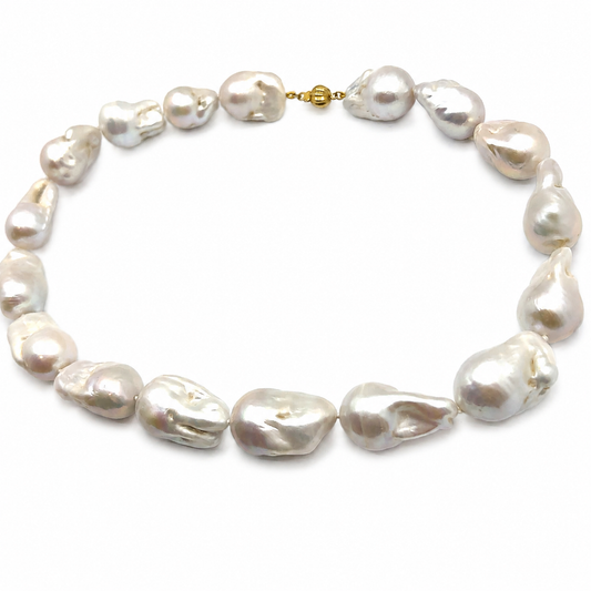 9ct Yellow Gold Baroque Pearl Necklace