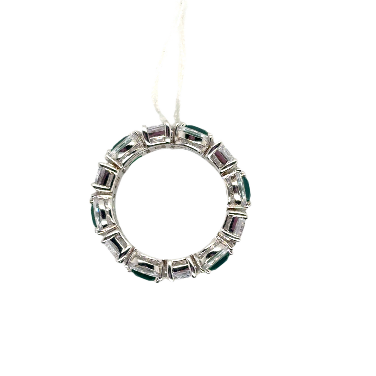 925 Silver Green Cubic zirconia Eternity Ring