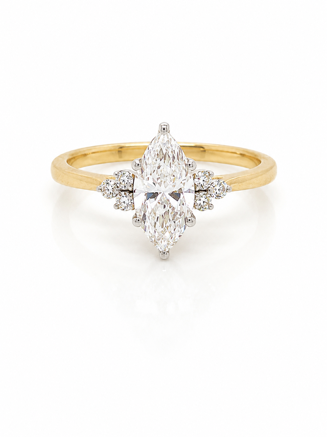 Trefoil Diamond Marquise Ring