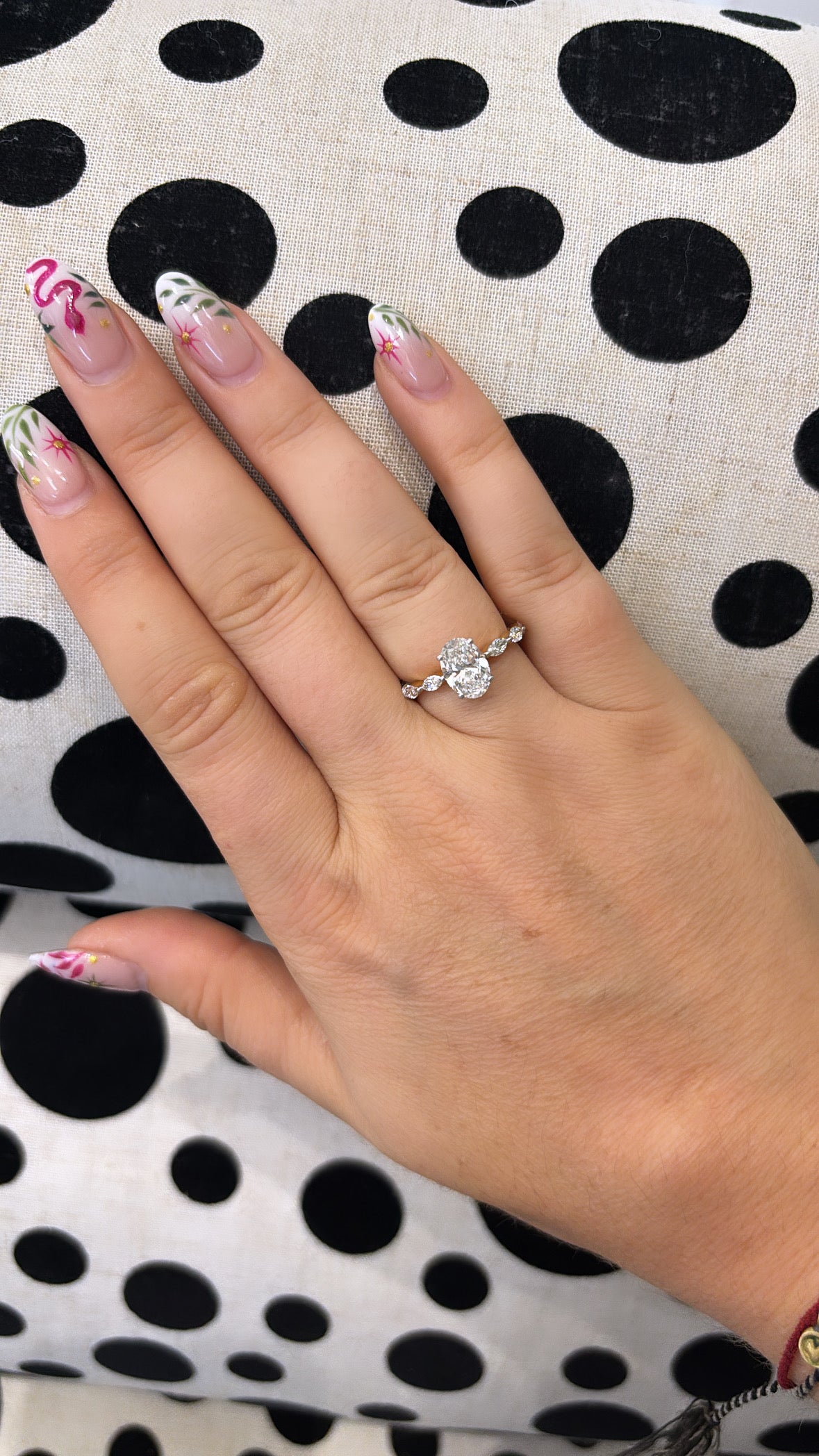 Oval Cut Diamond with Hidden Halo and Marquise Cut Diamond Band Ring in Yellow Gold
