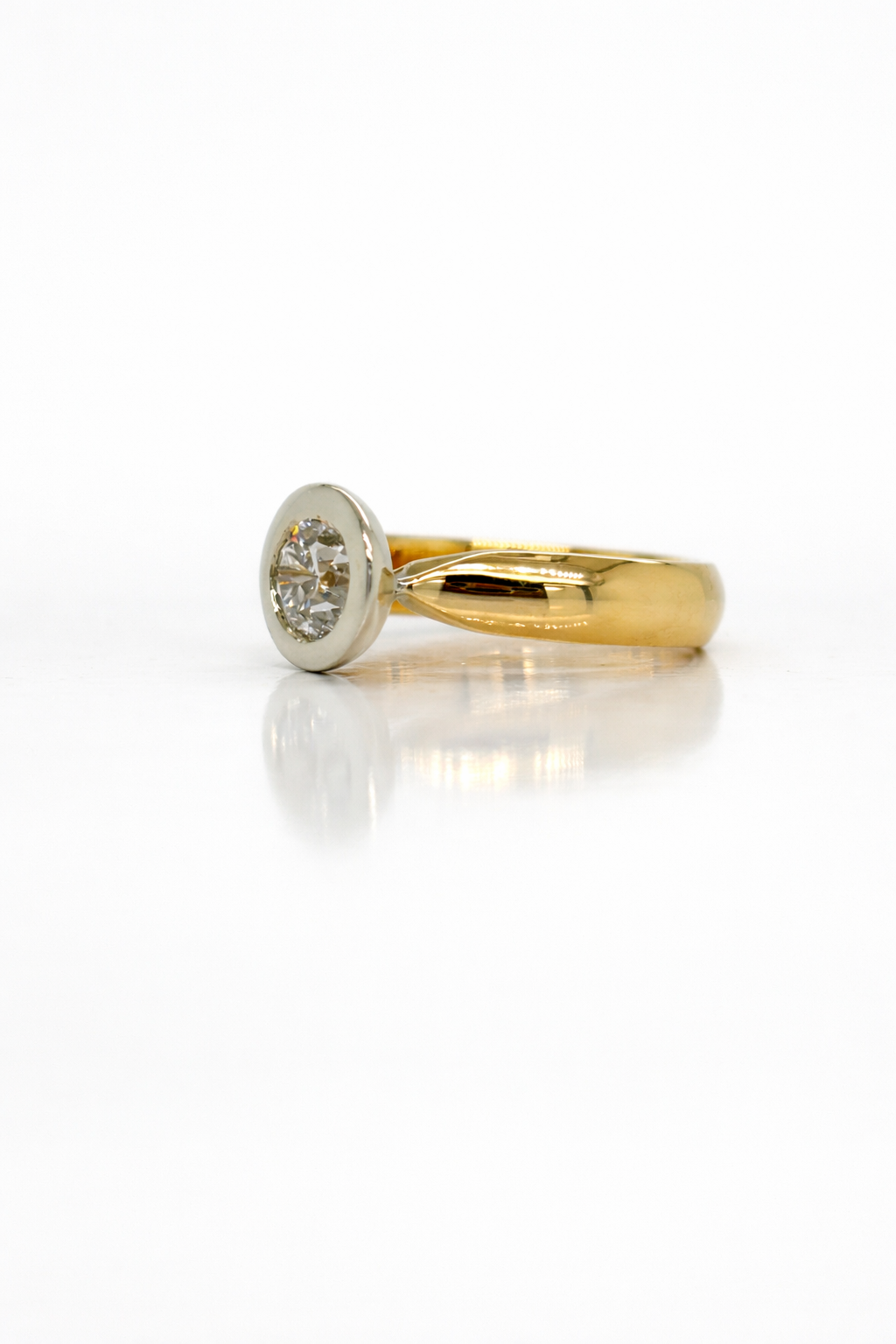 Monroe's 1.01ct Lab Grown Old Cut Rubover Set Engagement Ring in 9ct Yellow Gold