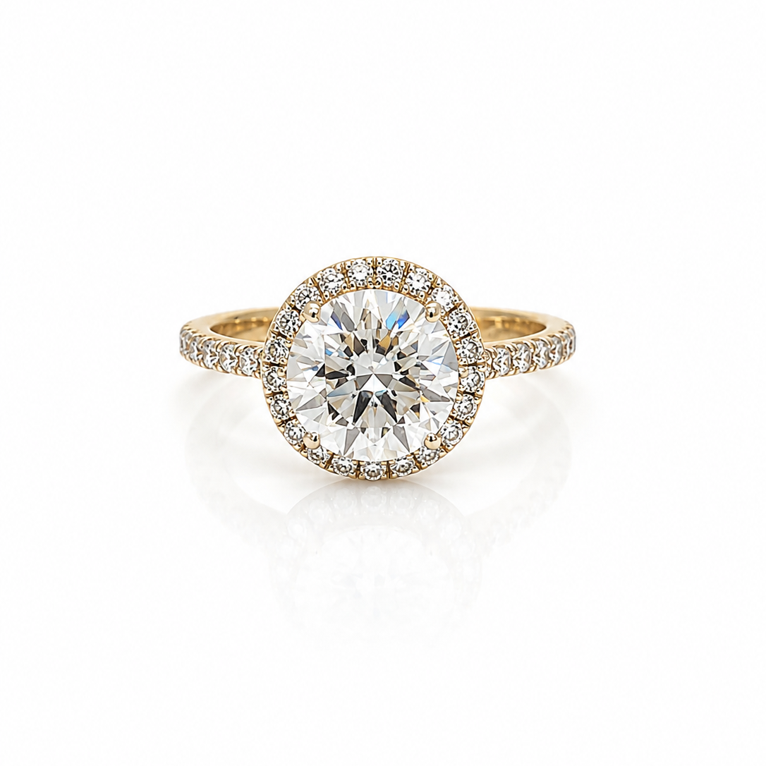 3.07cts Oval Cut Halo Diamond Ring