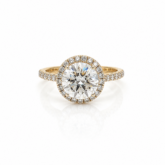 3.07cts Oval Cut Halo Diamond Ring