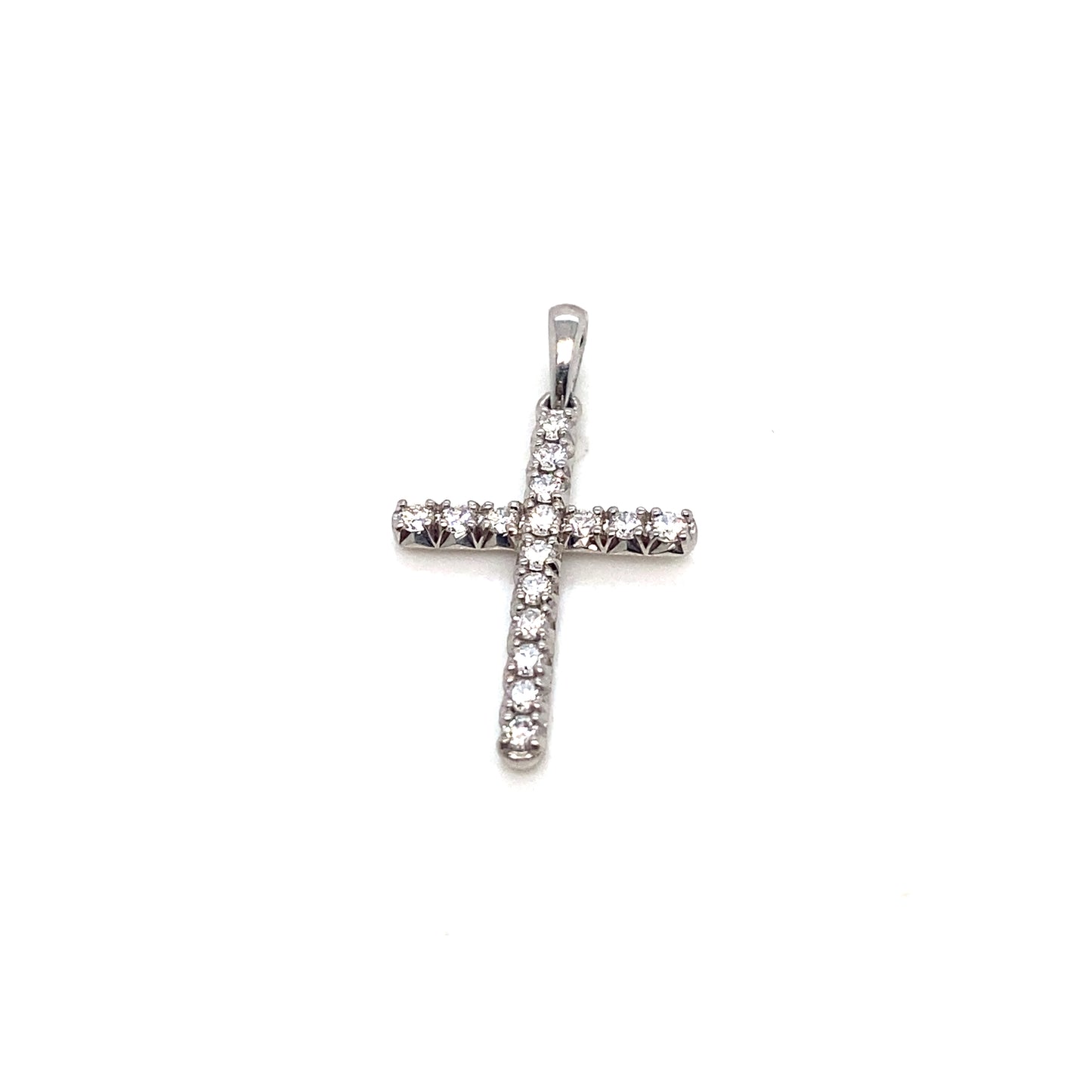 Natural Diamond Platinum Cross Pendant