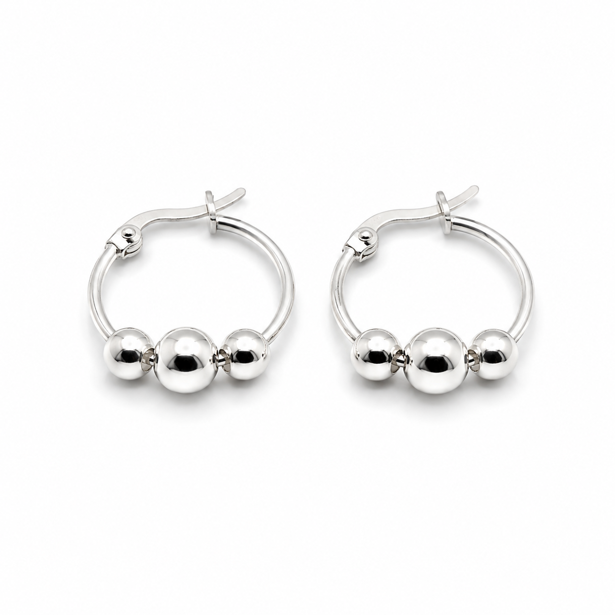 Sterling Silver "Bali" Ball Sleeper Earrings
