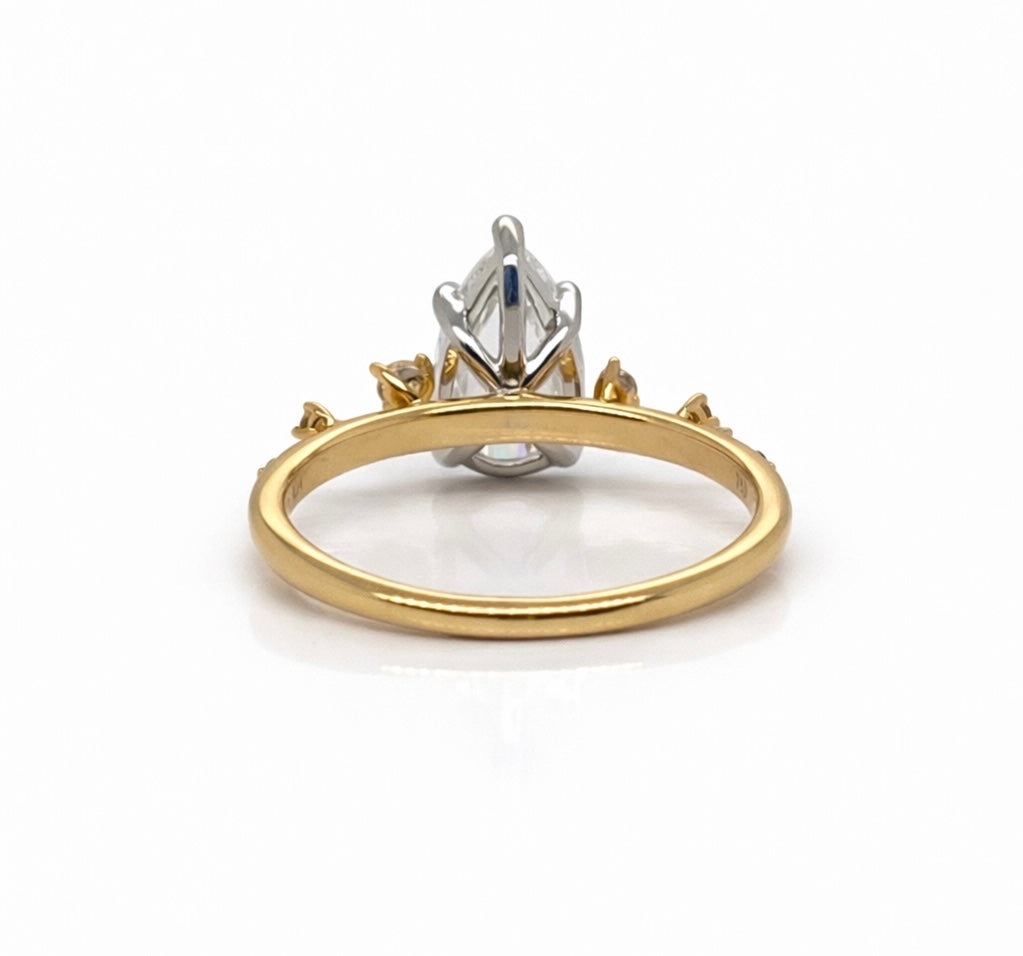 Monroe's "Flowing Nature" Rose Cut Pear Diamond Engagement Ring