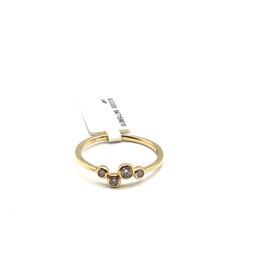 9ct Yellow Gold Diamond Besel Scatter Ring