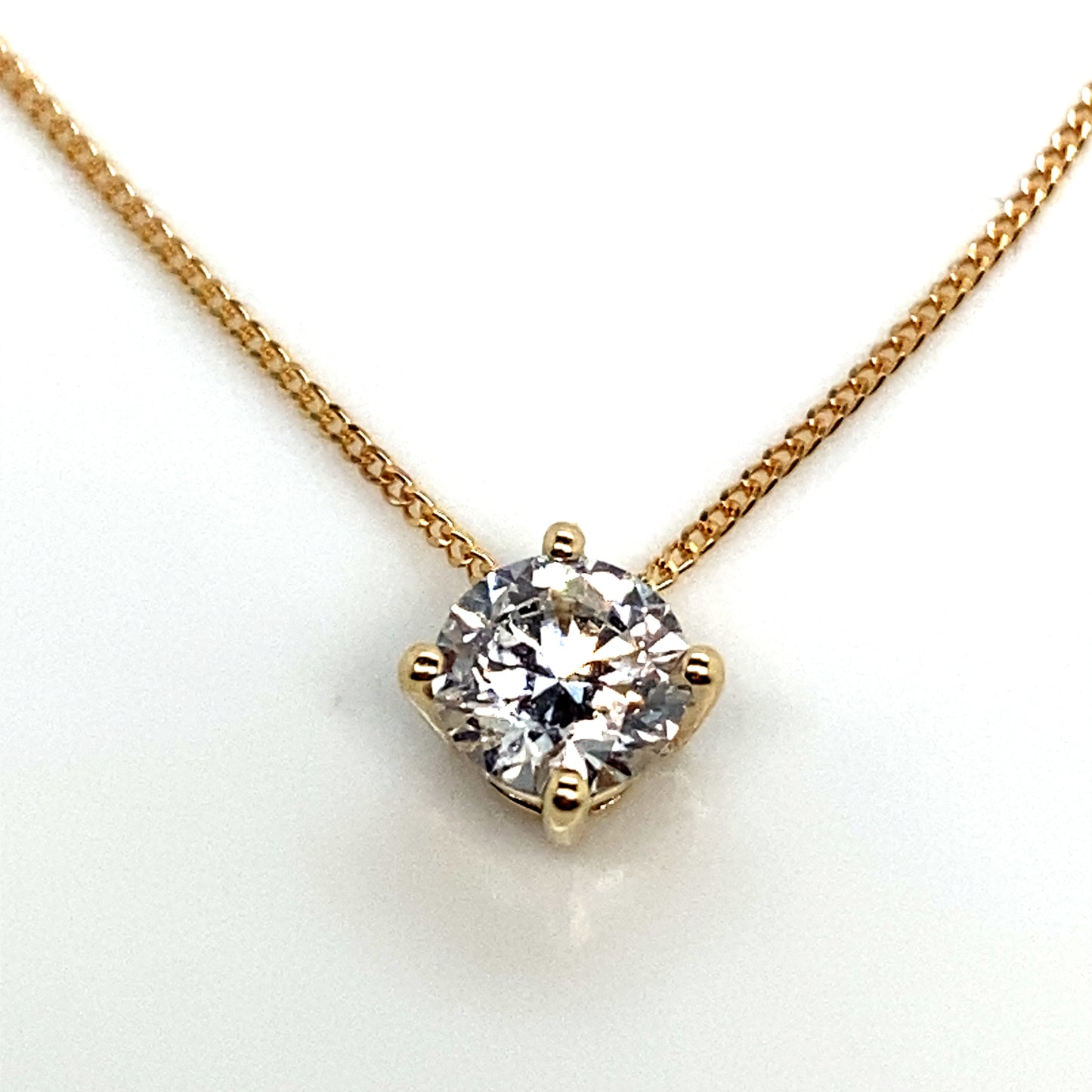 9ct Yellow Gold Round Brilliant Cut 0.60 cts Diamond Neckalce
