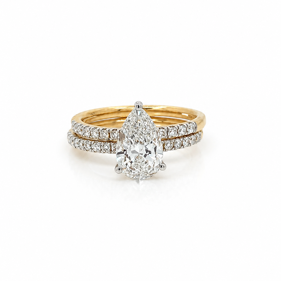 Diamond Duo Rings in Yellow Gold