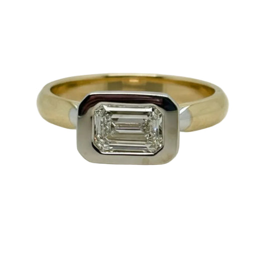 Monroe’s 1.01ct Emerald Cut Lab Grown Diamond Bezel Set Ring