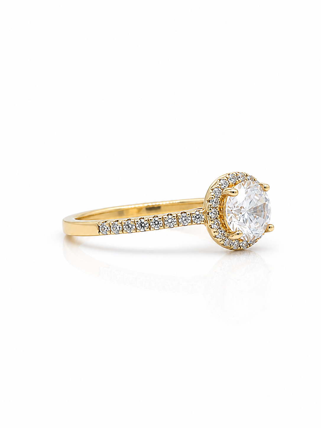 Monroe's Bespoke Fine Halo Round Brilliant Cut Diamond, Claw Set Engagement Ring