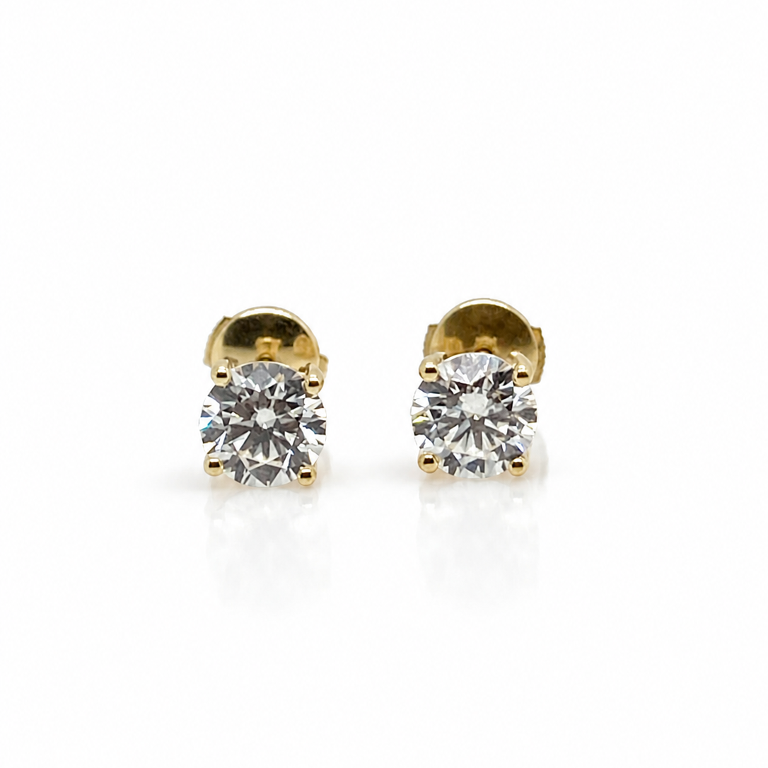 Diamond earring studs in 9ct yellow gold 2.06cts