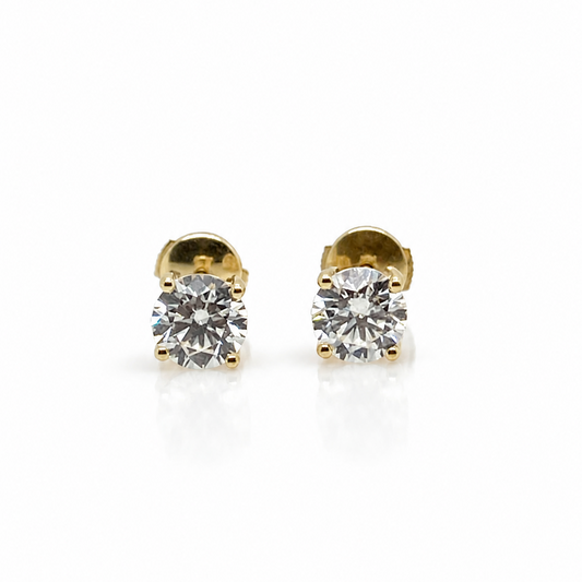 Diamond earring studs in 9ct yellow gold 2.06cts