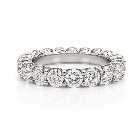 Full eternity ring in 18ct gold 6.08cts Round brilliant Diamonds