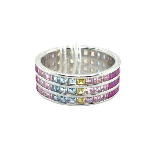 925 silver pastel coloured Cubic zirconia ring