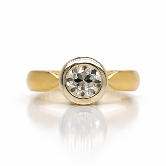 Monroe's 1.01ct Lab Grown Old Cut Rubover Set Engagement Ring in 9ct Yellow Gold