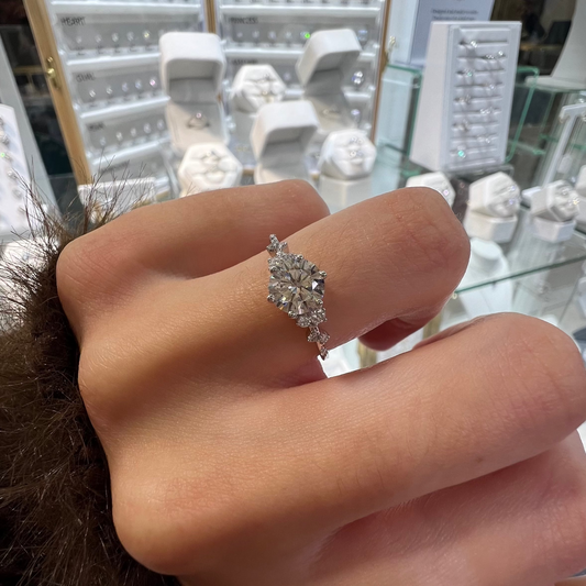 Flowing Nature White Gold Diamond Engagement Ring