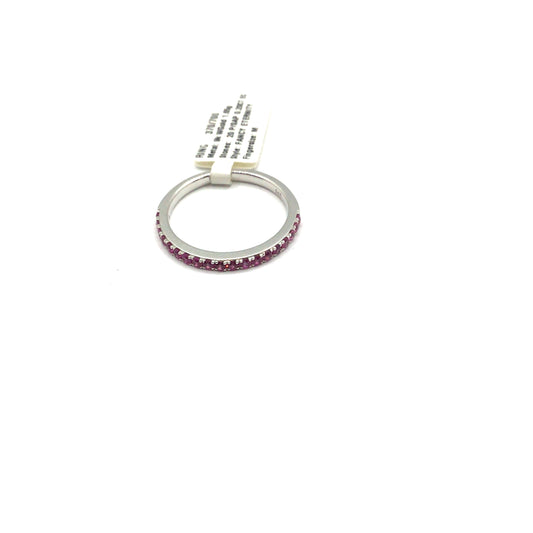 9ct White Gold Pink Sapphire Eternity Ring