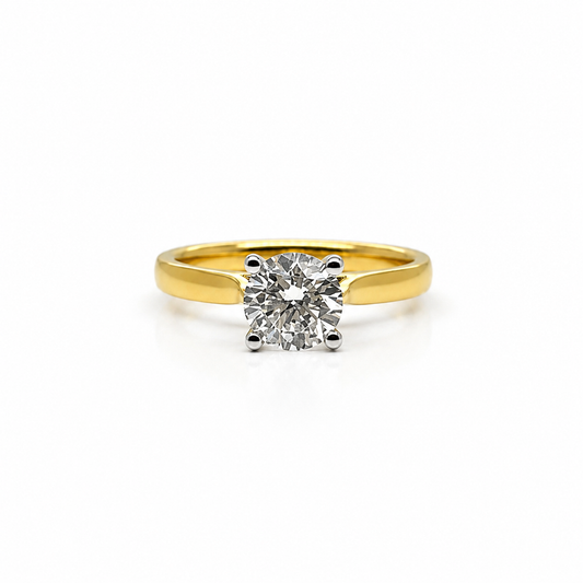 Round Brilliant Cut Diamond Solitaire, 4 Claw Engagement Ring