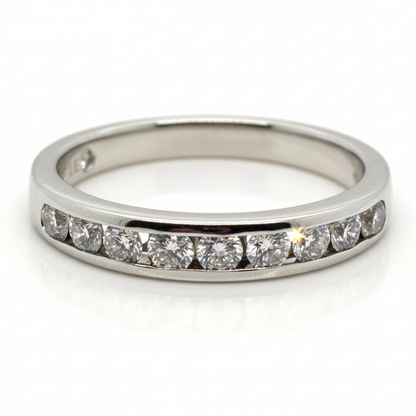 18ct White Gold Channel Set Half Eternity Ring