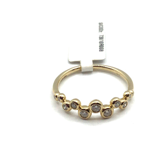 9ct Yellow Gold Diamond Bubble Ring