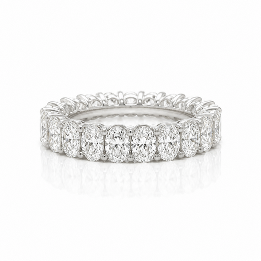 Full Eternity ring in 18ct gold 5.40cts Oval brilliant Cut Diamonds