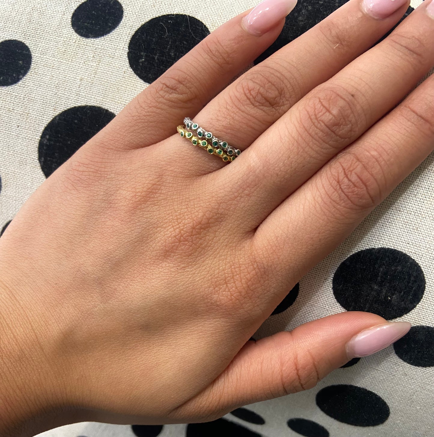 Emerald Nature Inspired Twig Ring in 18ct Yellow Gold