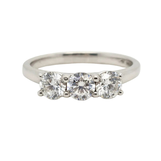 9ct White Gold Trilogy Diamond Ring
