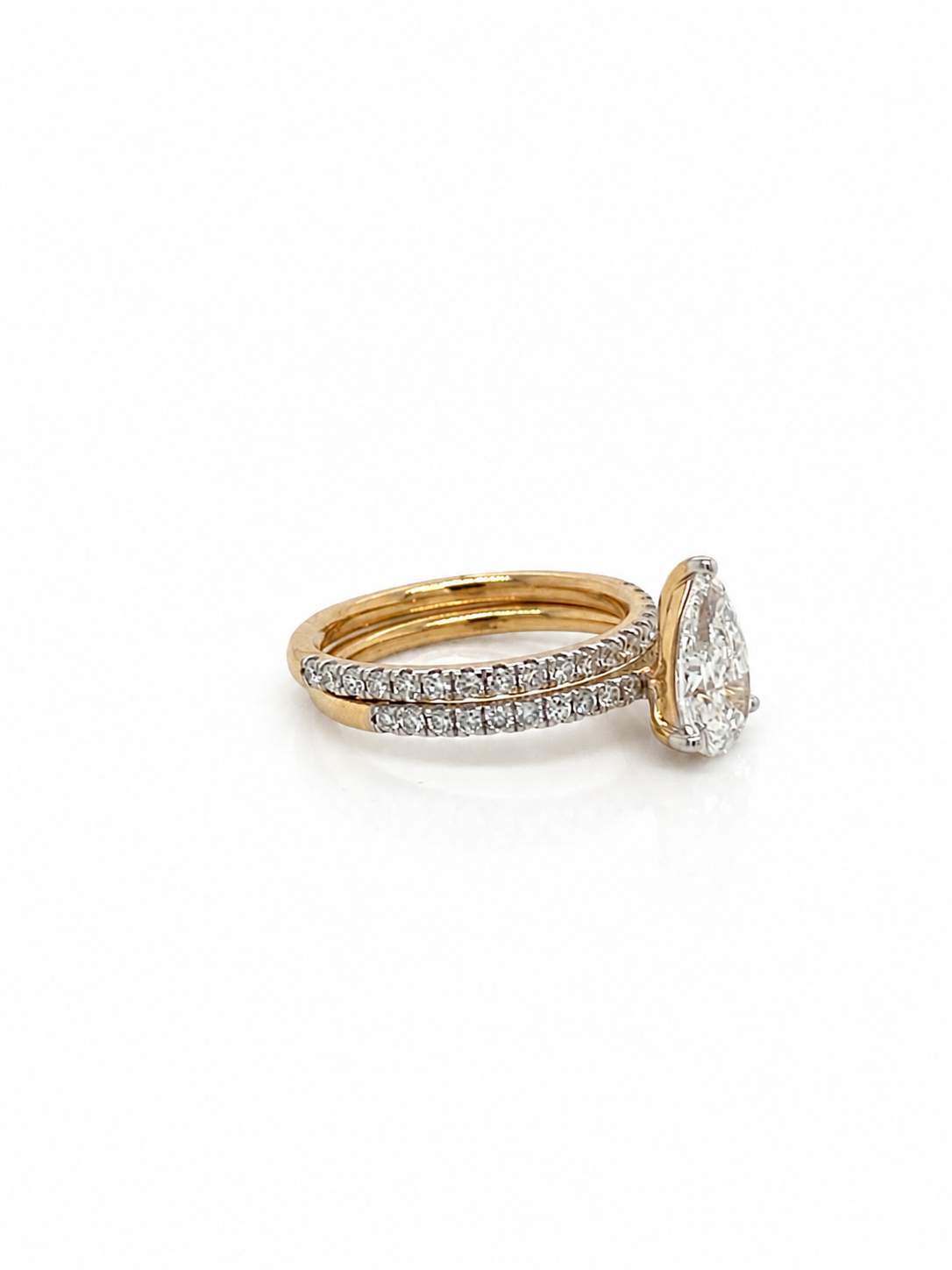 Diamond Duo Rings in Yellow Gold