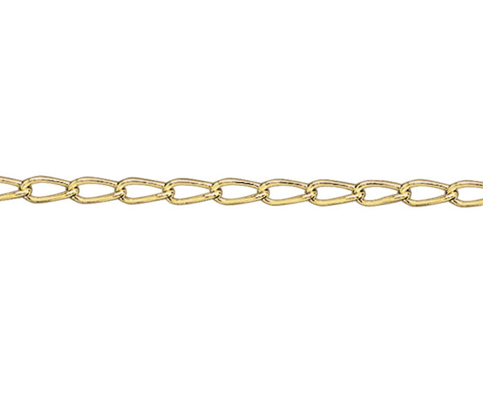 9ct Yellow Medium Weight Elongated Curb Bracelet 7.5"