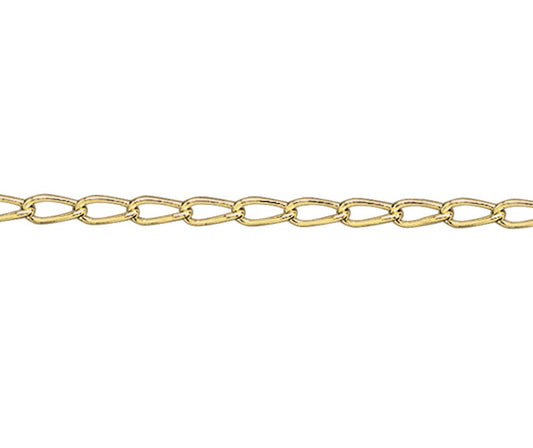 9ct Yellow Medium Weight Elongated Curb Bracelet 7.5"