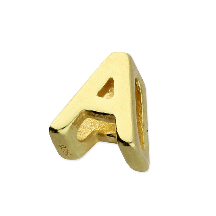 Silver goldplated A intial pendant