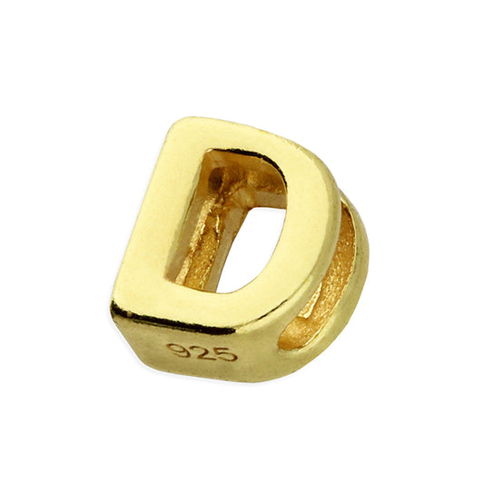 Silver goldplated D intial pendant