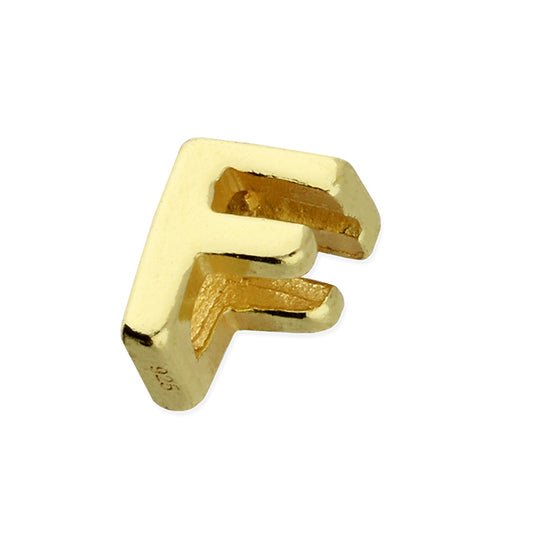 Silver gold plated F intial pendant